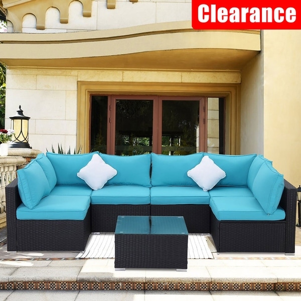 Ainfox 2/6/7 Pcs Rattan Sofa Sectional Set. Opens flyout.