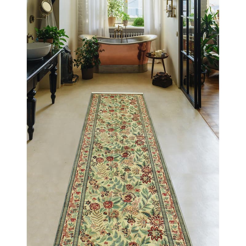 Pak-Persian Elianne Ivory /Lt. Green Runner - 2'8" x 9'11"