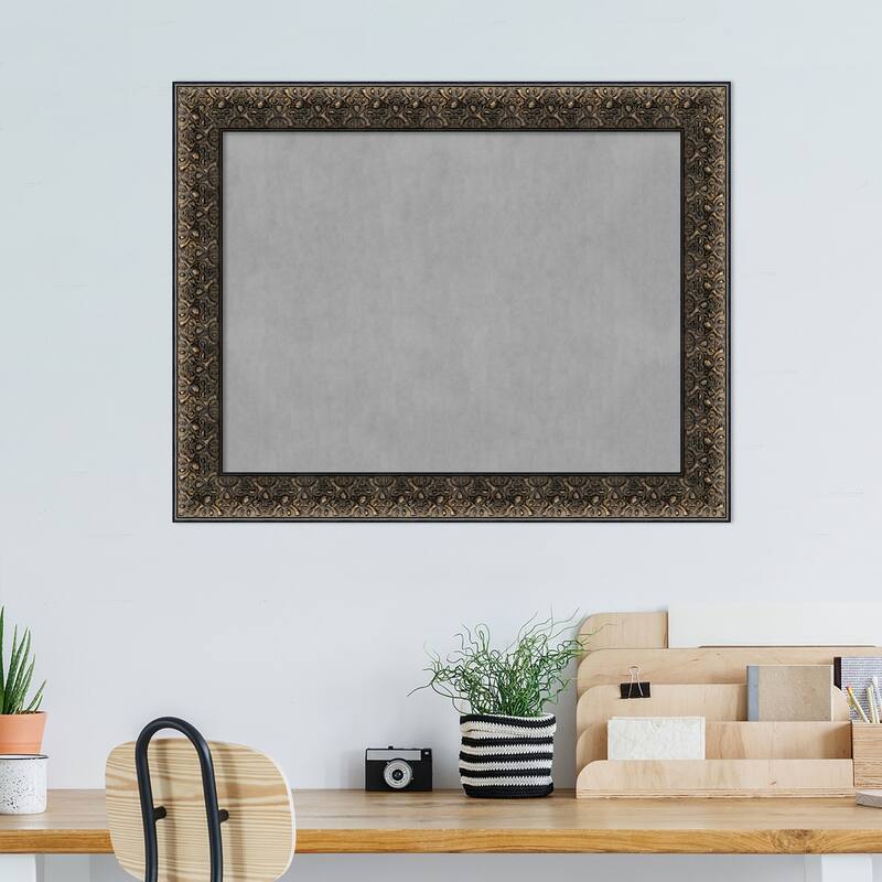 Amanti Art Intaglio Embossed Black Framed Magnetic Board