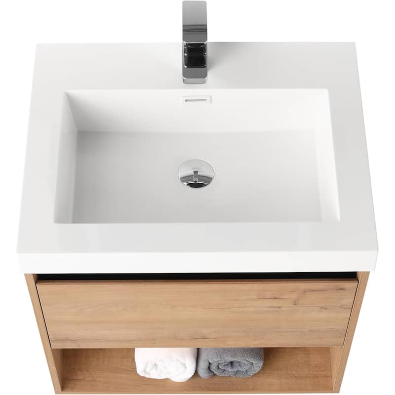 Blossom Bergen Wall Mounted Floating Bathroom Vanity with Sink