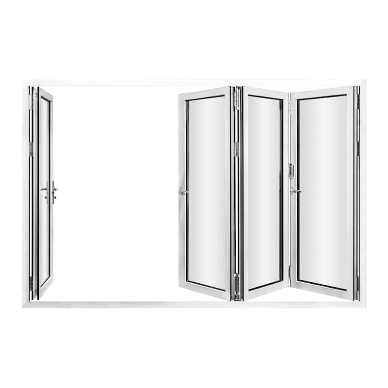 KaMic 120" x 96" 4-Panel Aluminum Patio Folding Door Right to Left-Outswing