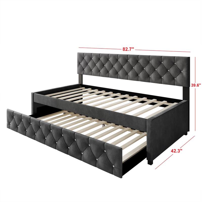 Clayfell Darcey Luxurious Velvet Upholstered Daybed