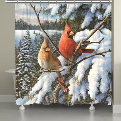 Winter Cardinal Shower Curtain