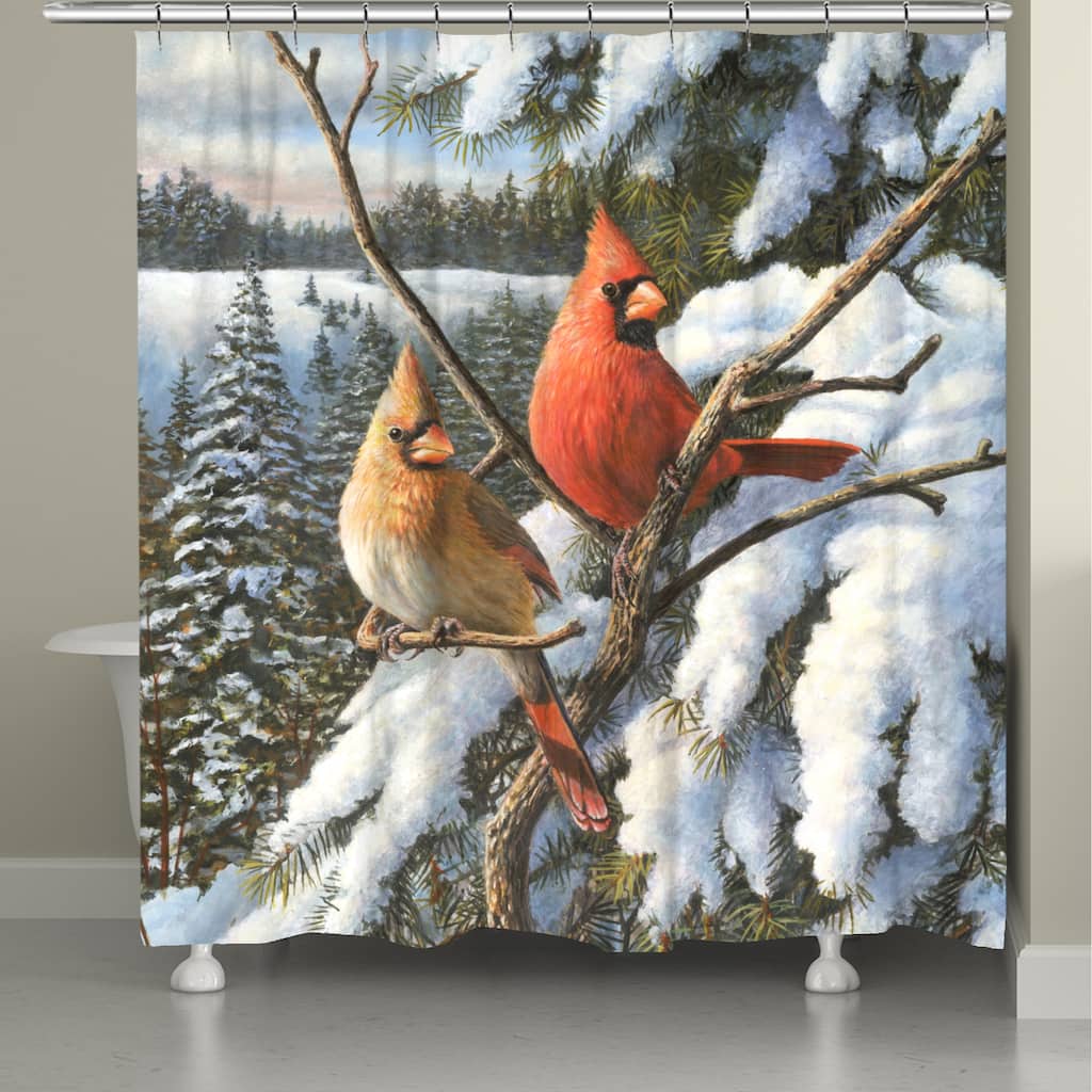 Winter Cardinal Shower Curtain