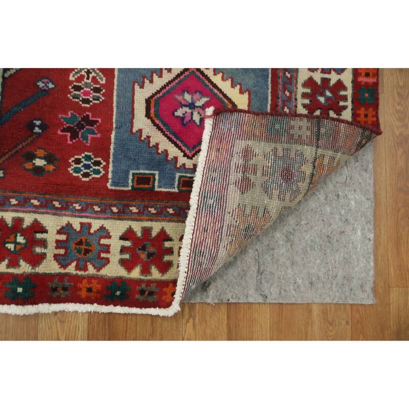 Hand Knotted Oriental 100% Wool Carpet Traditional Tribal Red Bakhtiari Area Rug - 9' 1'' X 4' 10''