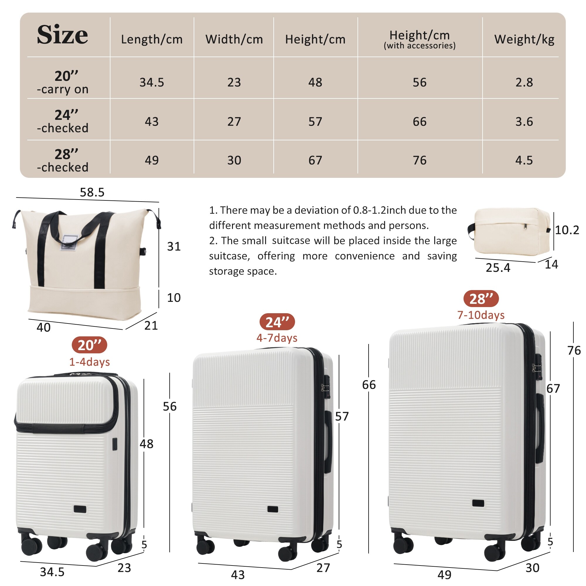 20-Inch Lightweight Hardshell Carry-On Suitcase – TSA Approved
