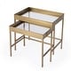 preview thumbnail 1 of 5, Lenny Gold 2 Piece Glass Nesting Tables Gold - Stainless Steel/Glass