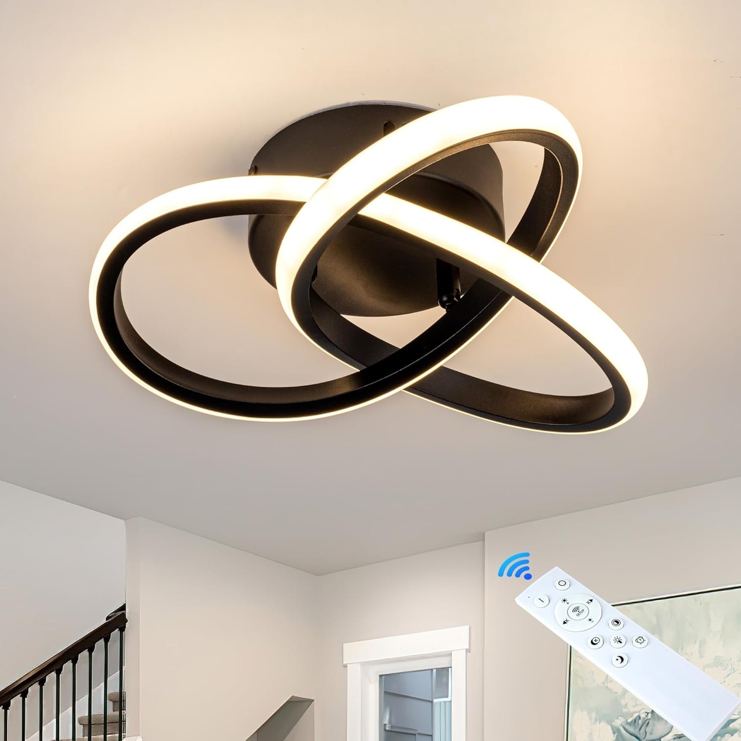 Led ceiling light black entryway light aluminum chandelier light