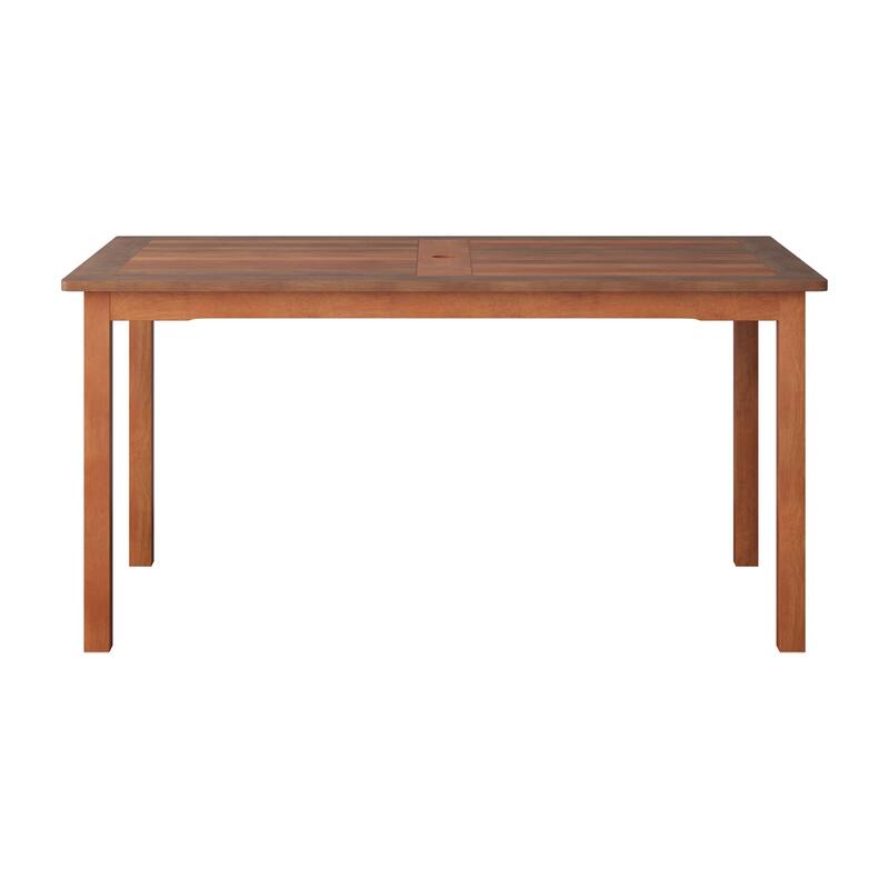 CorLiving Miramar Natural Hardwood Outdoor Dining Table - N/A