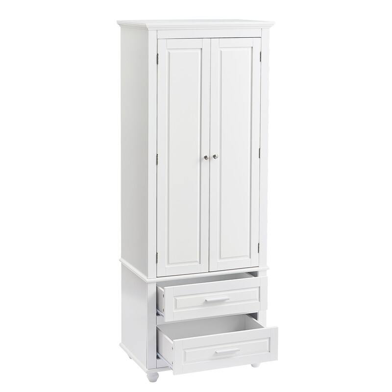 Bathroom Storage Cabinet, Freestanding Storage Cabinet with Adjustable Shelf & Storage Drawers, Tall Linen Tower for Bathroom