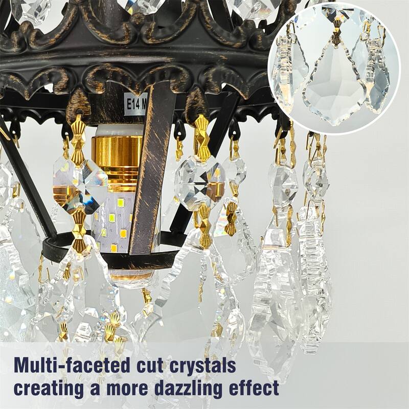 Vintage Crystals Wall Lighting Sconce Lamp with Clear Crystals