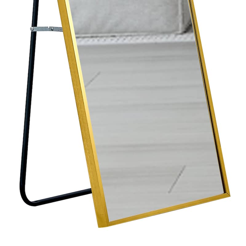 Roomfitters Wall Mounted Full Body Mirror with Transparent Aluminum Frame, 59"x15.7" Modern Decorative Mirror, Transparent
