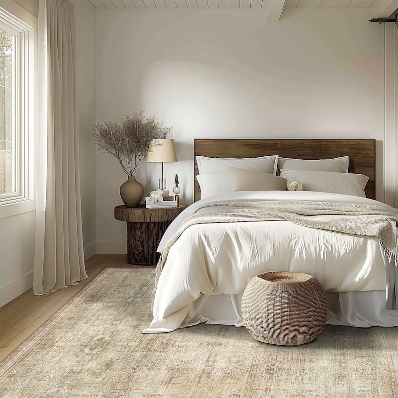 Mcow Retro Machine Washable Non Slip Vintage Area Rugs