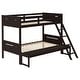 preview thumbnail 12 of 35, Contemporary Twin over Full Bunk Bed with Masculine Style Frame, Angled Ladder, Guardrails and Convertible Design