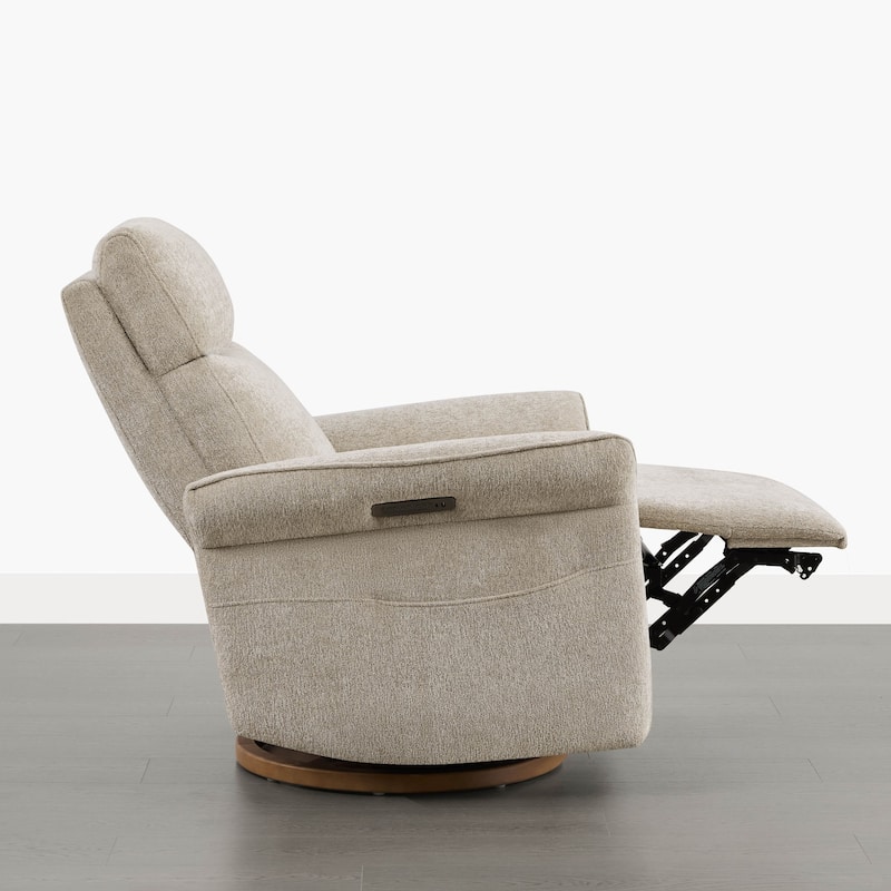 Spruce & Spring Power Swivel Recliner Chair Triple-Motor Nursery Glider