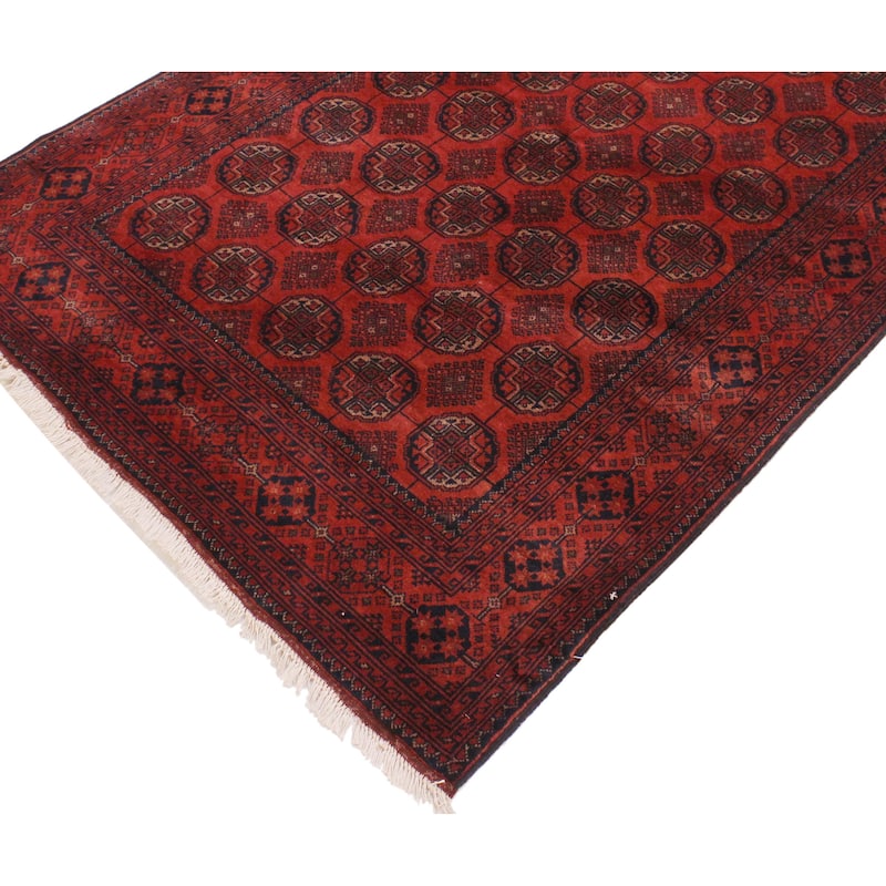 Vintage Biljik Khal Mohammadi Colin Red/Black Rug - 4'2'' x 6'6''