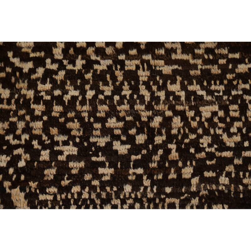 Hand Knotted Oriental 100% Wool Carpet Tribal Tribal Brown Moroccan Area Rug - 7' 11'' X 5' 8''