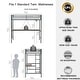 preview thumbnail 6 of 6, Twin Size Metal Loft Bed with Integrated Desk and Closet Rod, Space-Saving Frame with Guardrails and Ladder