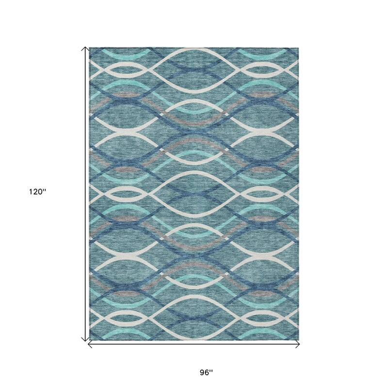 HomeRoots Abstract Transitional Rectangle Outdoor Rug