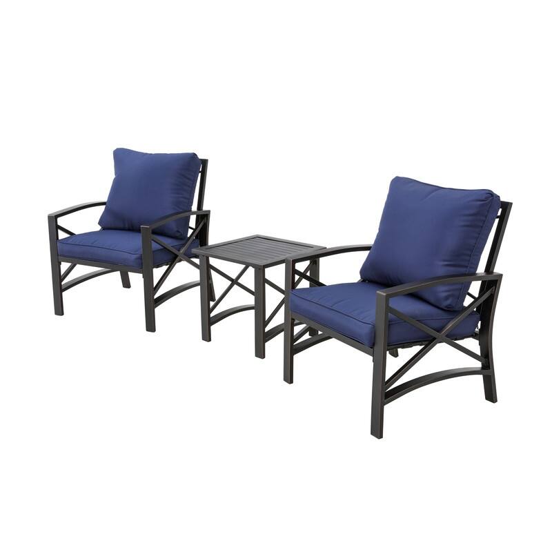 Patio Festival 3-Piece Outdoor Metal Conversation Set