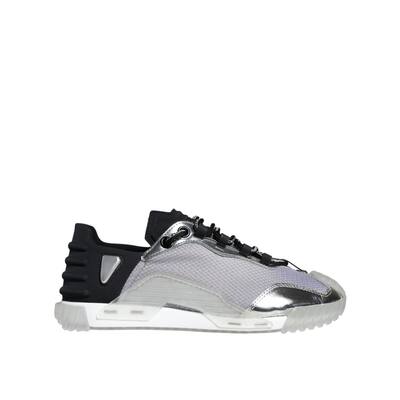 Dolce & Gabbana Silver Black Nylon NS1 Low Top Sneakers Men's Shoes (Pre-Owned)