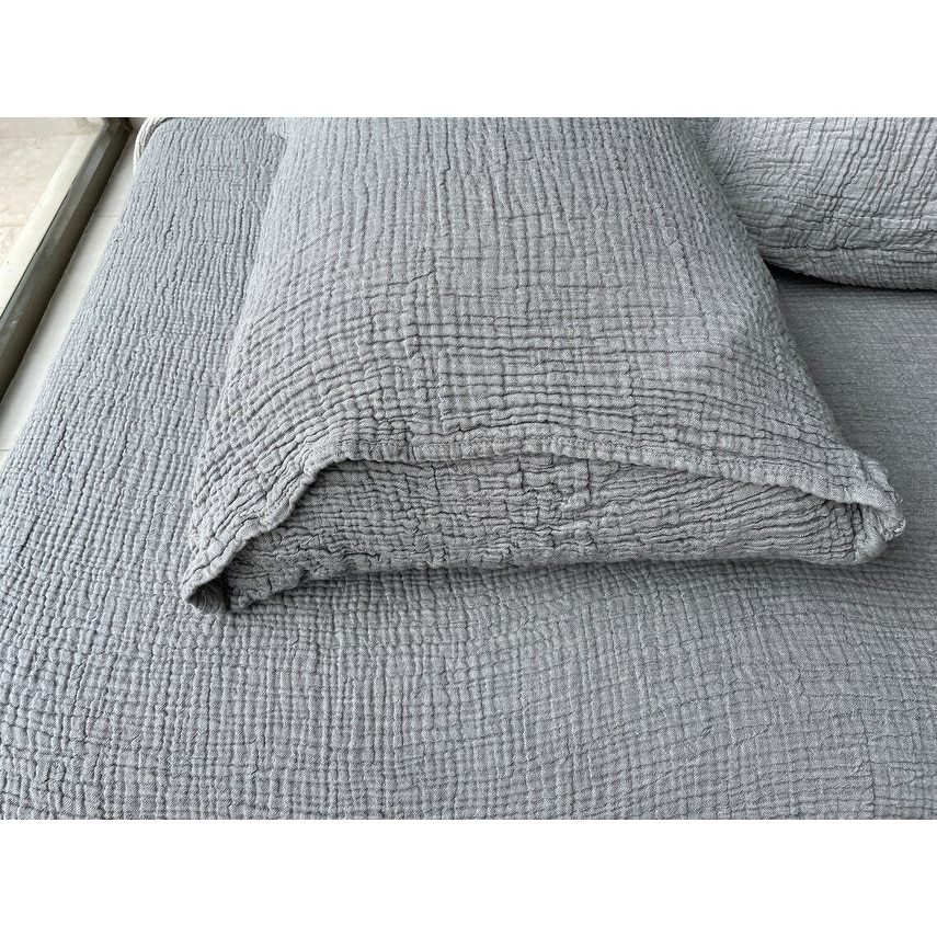 Sussexhome Soft Turkish Cotton Muslin Bed Shams, 2 Pieces - Picture 58 of 85