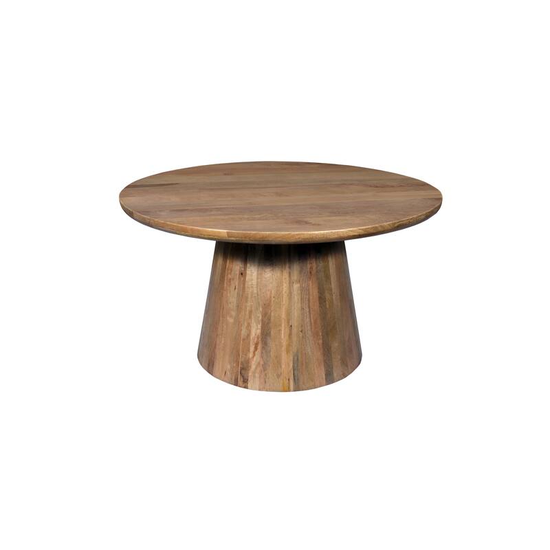Ava 54" Round Solid Wood Dining Table - Light Brown