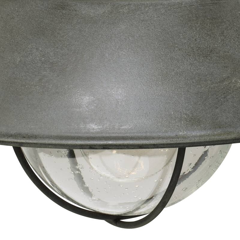 Harwich 1 Light Gray Coastal Barn Dome Outdoor Wall Lantern Clear Glass - 10-in W x 10.25-in H x 11.5-in D