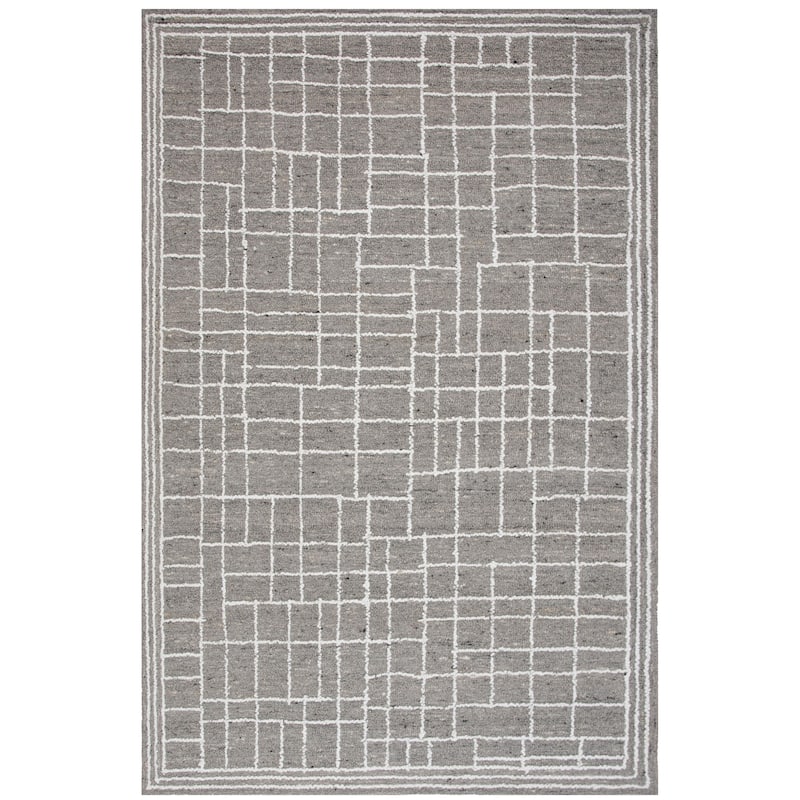 Alora Decor Lofton Geometric Contemporary Wool Rug - 8'9" x 11'9" - Gray