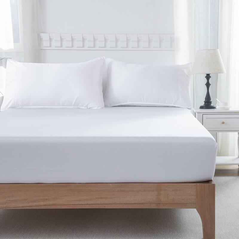 400TC Cooling Sheet Set, Sateen Weave 4 Piece Bedding with 16 Inch Deep Pocket Fitted Sheet