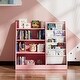 preview thumbnail 7 of 33, 4-Tier Kids Wooden Bookshelf, 5 Layer Sling Bookcase, Baby Storage Book Rack, Kids Book Toy Organizer Chest