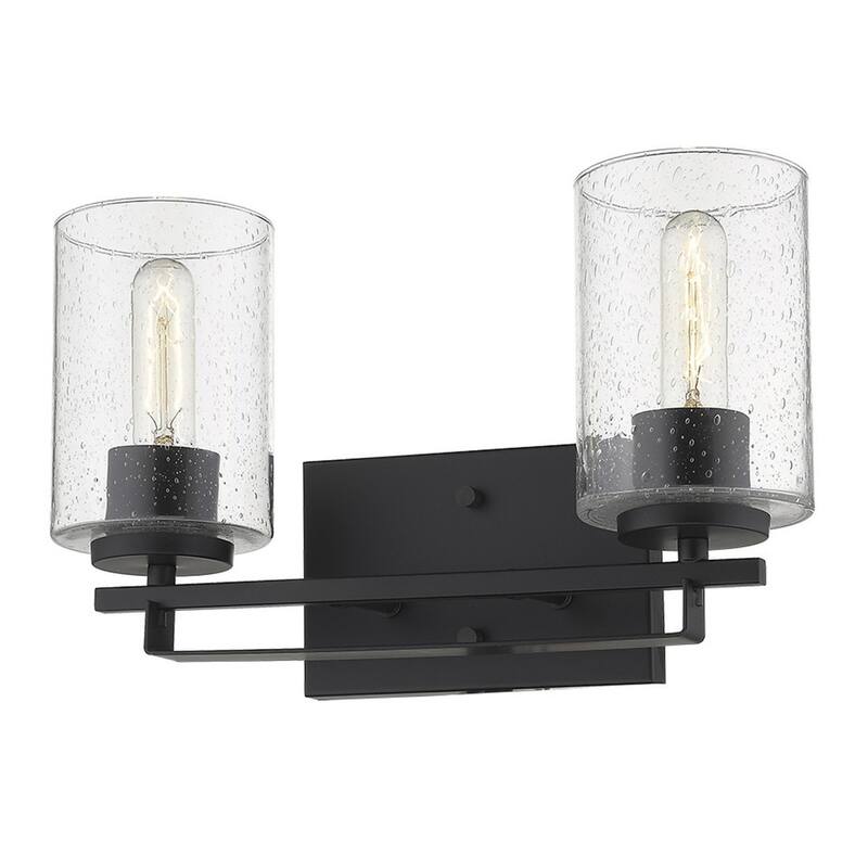 Modern Flush Mount Wall Light Fixture with Clear Bubble Glass Shade and LED Compatible for Bedroom