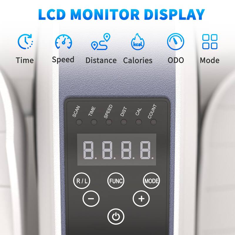 Soozier Under Desk Elliptical Machine, Electric Ellipse Leg Exerciser w/ LCD Monitor, Massage Pedal, Remote Control
