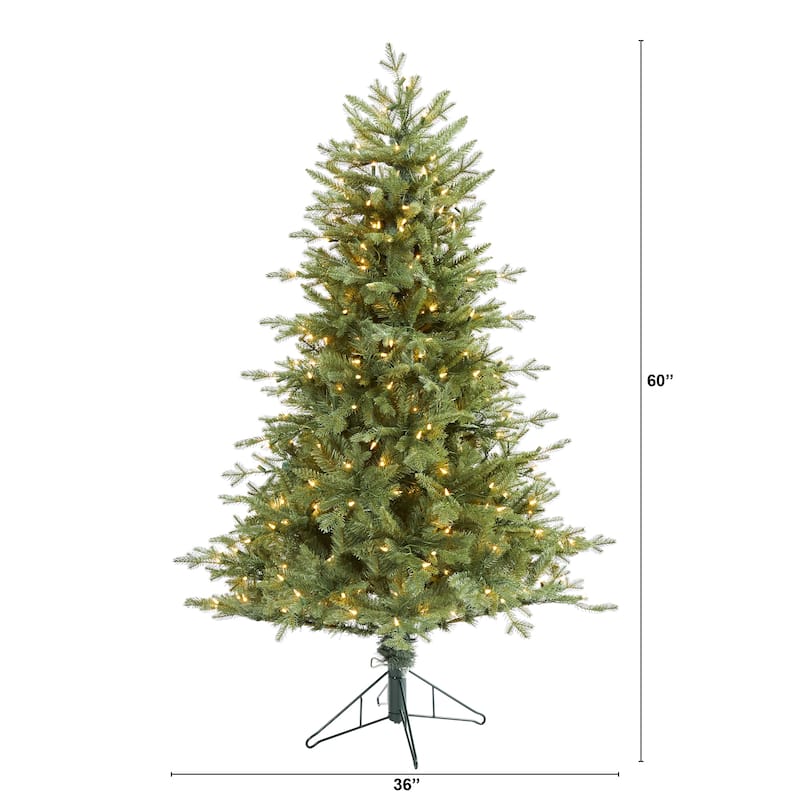 5' New Hampshire Spruce Christmas Tree with 300 Lights - Green