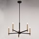 preview thumbnail 10 of 13, Damen 5 Light Black and Brass Contemporary Candle Chandelier - 25-in W x 18.5-in H x 25-in D