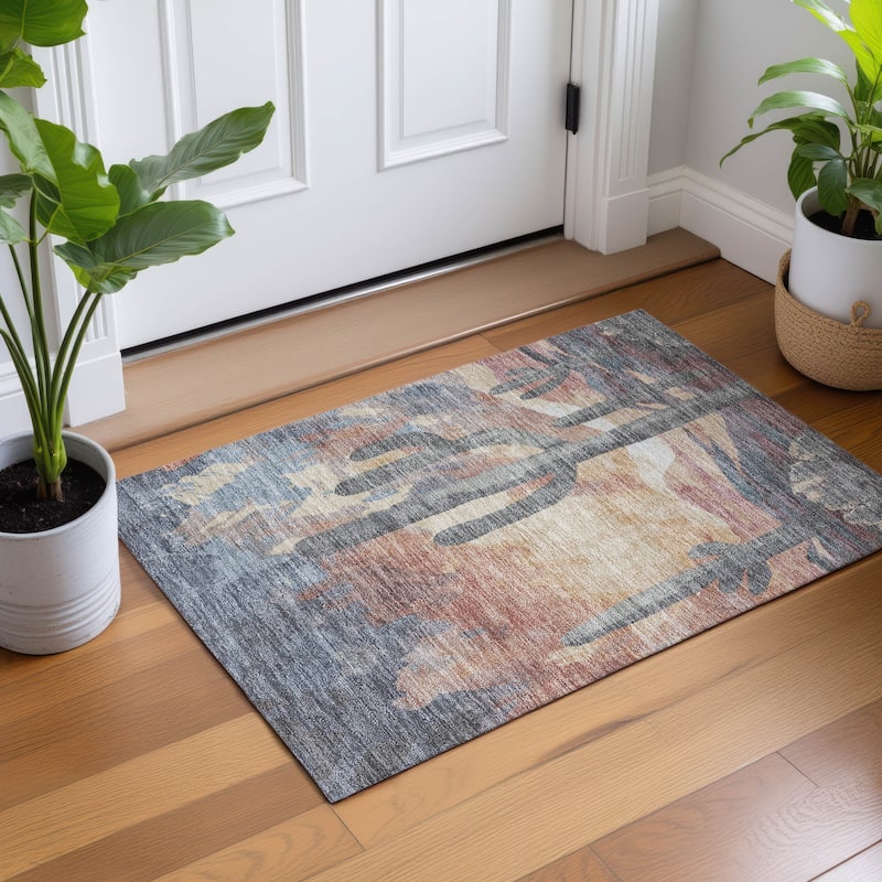 Machine Washable Indoor/ Outdoor Desert Inspiration Chantille Rug
