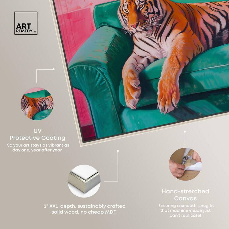 Lounging Tiger Canvas by Art Remedy