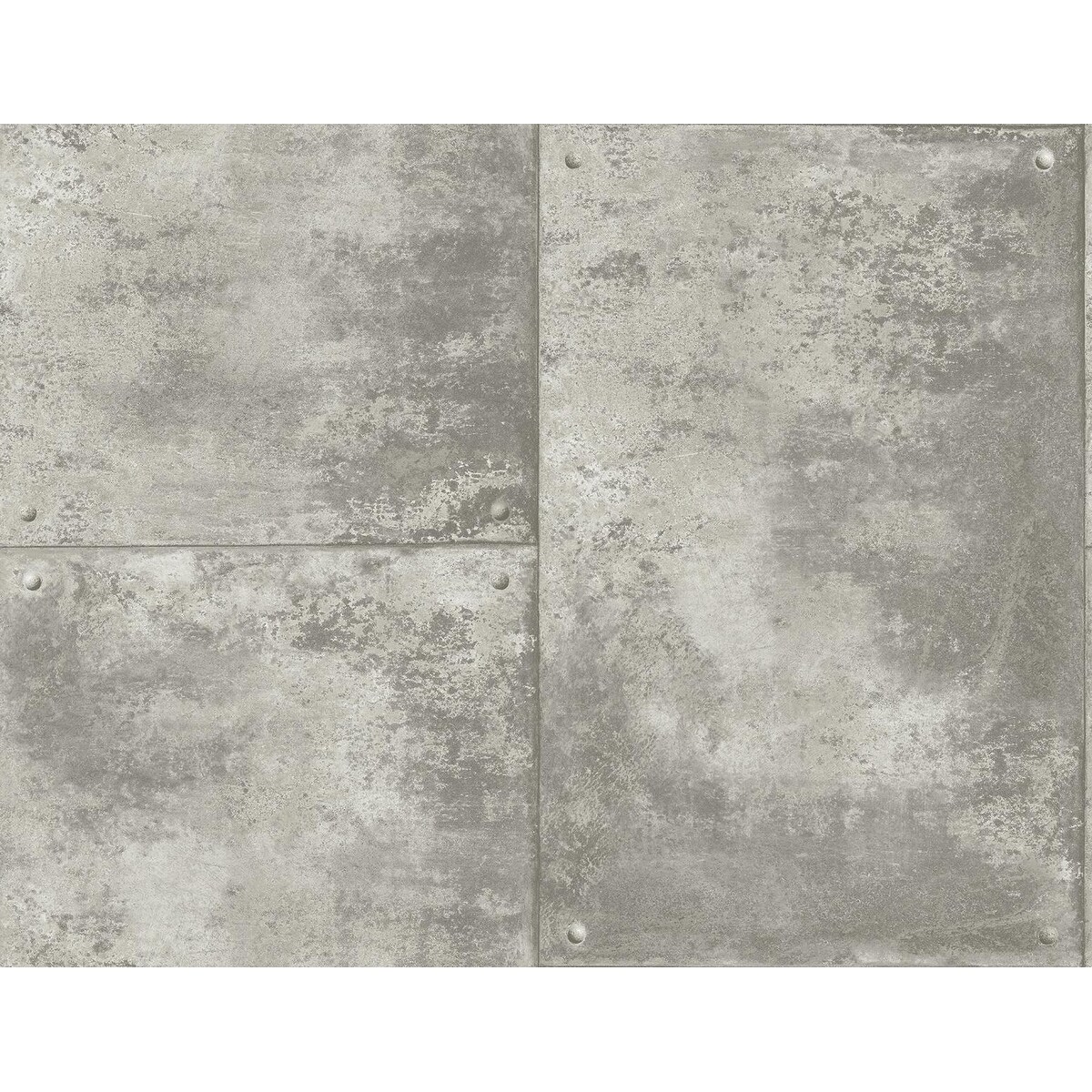 Seabrook Designs Preston Faux Metal Panel Unpasted Wallpaper