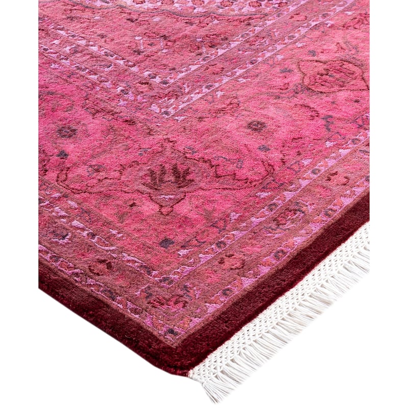 Overdyed One-of-a-Kind Hand-Knotted Area Rug - Pink - 8' 1" x 10' 5"