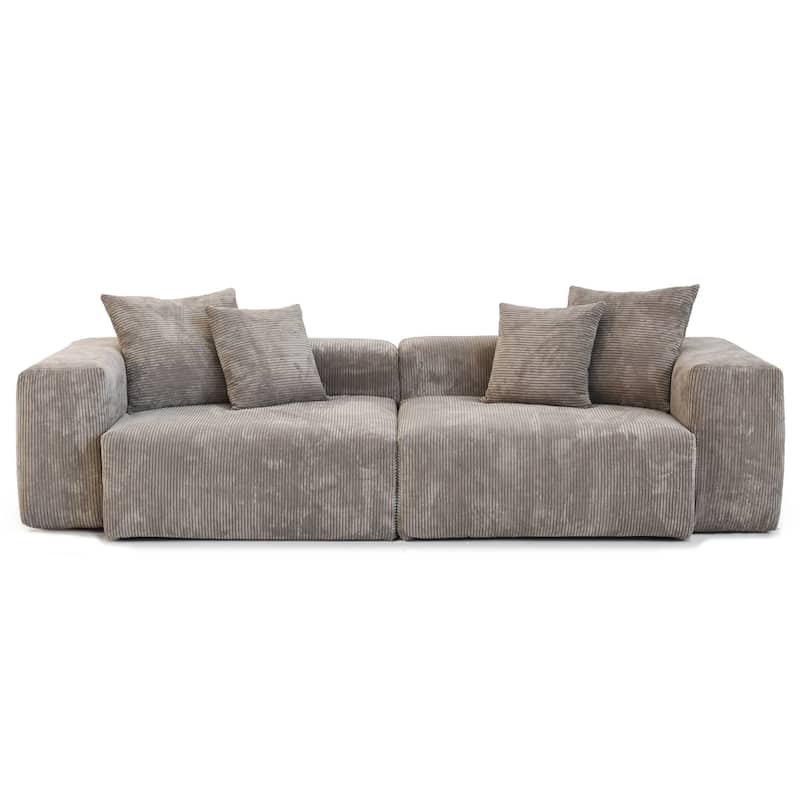 Oversized Corduroy Fabrics Sectional Sofa Set