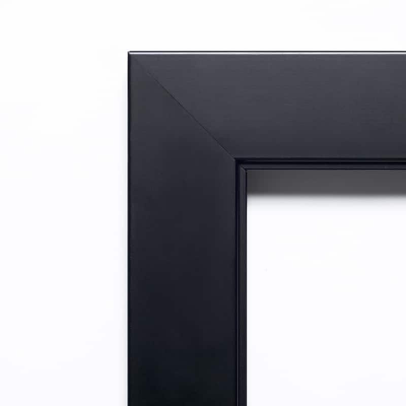 Beveled Wood Bathroom Wall Mirror - Corvino Black Frame