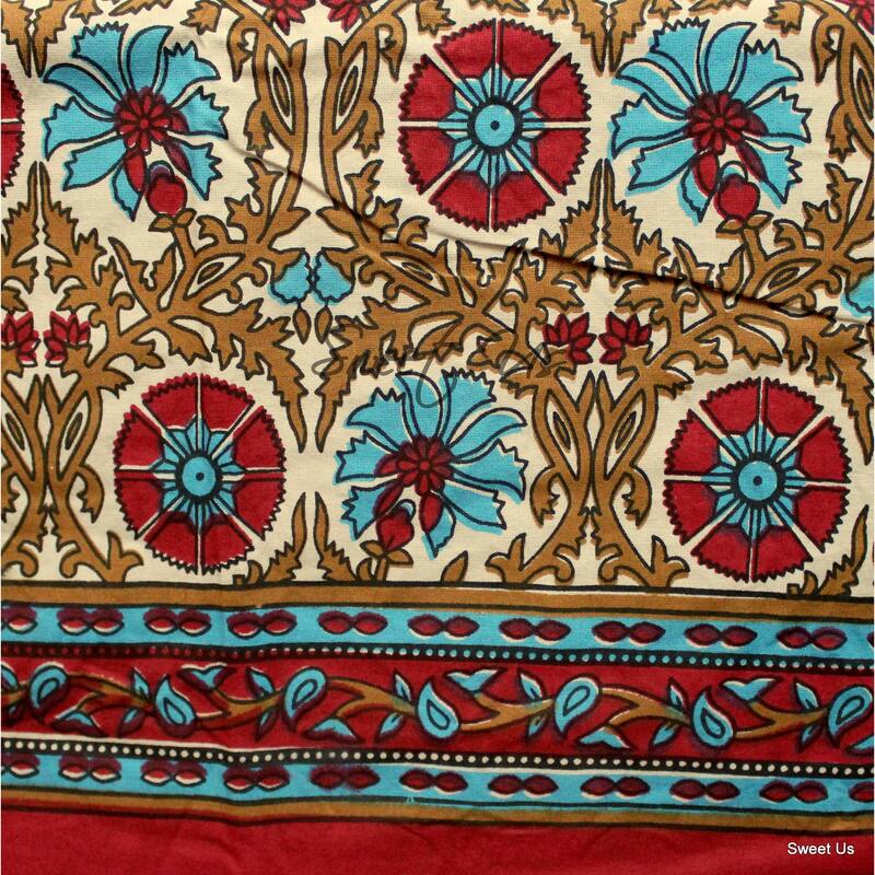 Cotton Biella Floral Geometric Tablecloth for Rectangle Tables