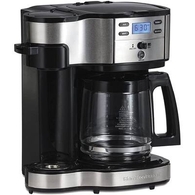 2-Way Brewer Coffee Maker, Single-Serve and 12-Cup Pot, Black