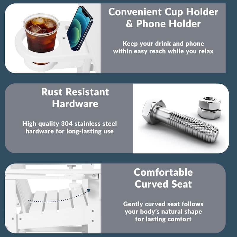 Hanniford Poly Adirondack 49 Inch Bench