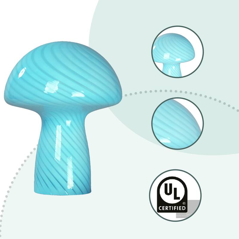 Modern Glass Mushroom Novelty Table Lamp with Stripes