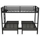preview thumbnail 10 of 13, Twin XL over Twin & Twin Bunk Bed Metal Triple Bunk Bed,Black