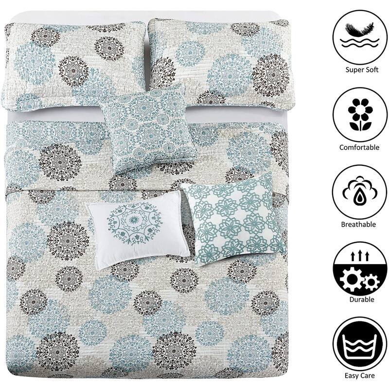 Serenta 6 Piece Printed Marina MDLN Quilts Set