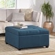 preview thumbnail 1 of 51, Carlsbad Tufted Square Storage Ottoman by Christopher Knight Home 35.00" L x 35.00" W x 18.50" H - Dark Blue