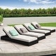 preview thumbnail 4 of 67, Christopher Knight Home - Ian Set of 4 Outdoor Chaise Lounge, Acacia Wood Adjustable Reclining & Water-Resistant Cushion