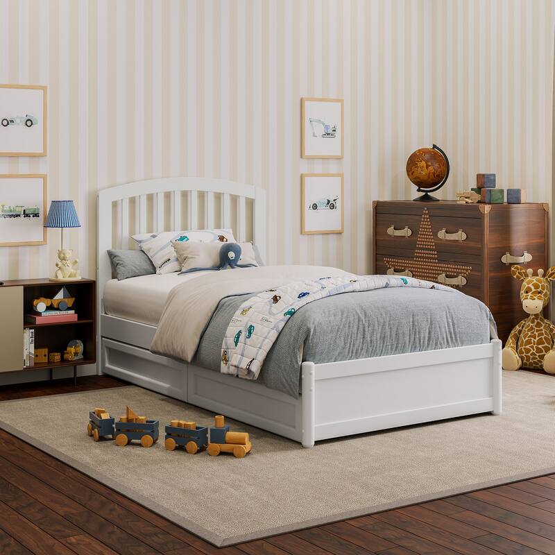 Lucia Platform Bed with Panel Footboard and Storage Drawers